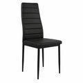 6er Set Esszimmerstühle aus Kunstleder, SGS-zertifiziert, hohe Rückenlehne, wasserabweisend, ideal für Küche oder Esszimmer, Schwarz