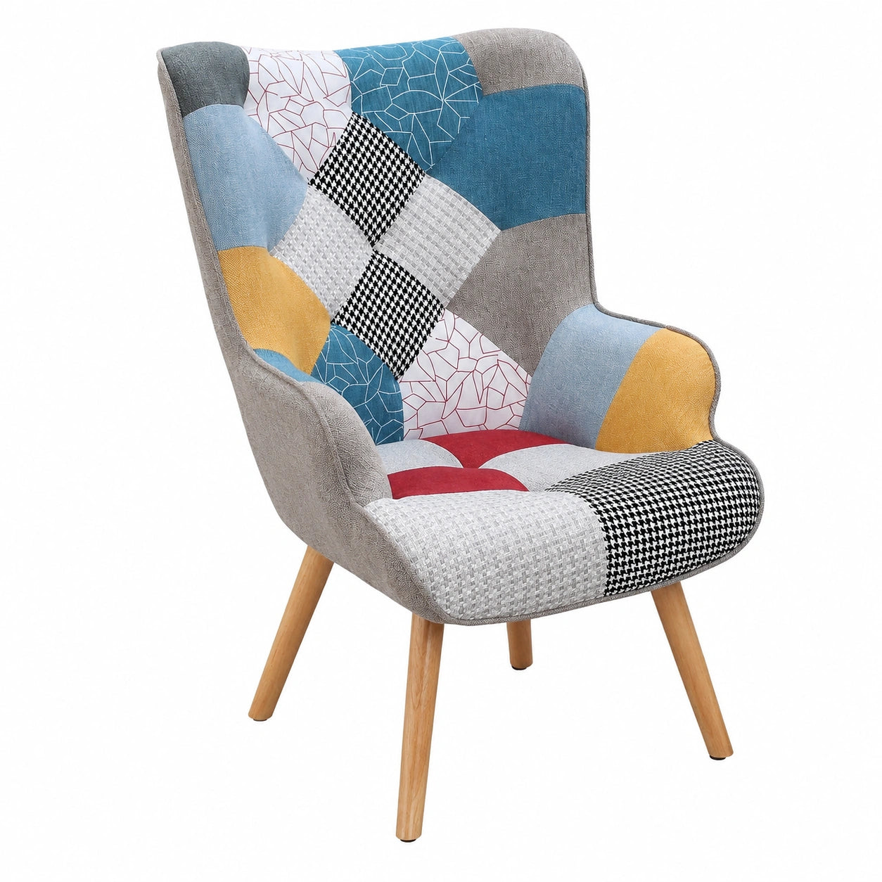 PAZZO DESIGN Armando Polstersessel mit Holzfüßen, Einzelsitz