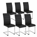 Ergonomische Esszimmerstühle im 8er Set, modernes Design, schwarz