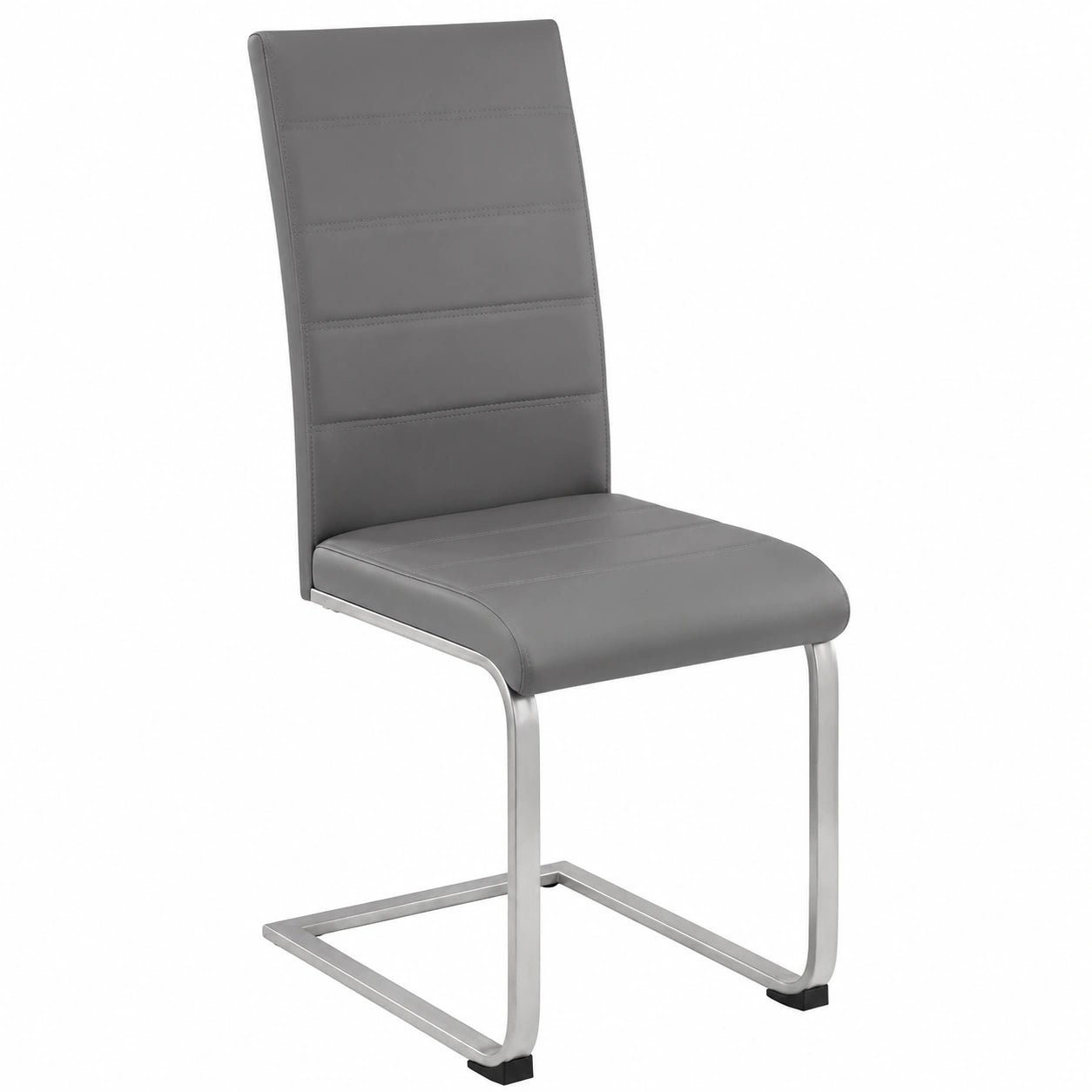 Moderne 8er Set Esszimmerstühle, ergonomisch und freischwingend, mit hoher Rückenlehne - Grau