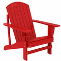 Outsunny Holz-Gartenstuhl mit Getränkehalter, Rot, 72x94x93 cm