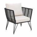 Tectake 4er-Set Loungesessel aus Rattan für Garten und Balkon