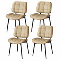 Set aus 4 Retro-Stühlen mit Rückenlehne, Holzoptik & Metallbeinen, Belastbarkeit 150 kg, ideal für Esszimmer & Wohnzimmer, Braun