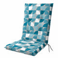 Gartenstuhlpolster Hochlehner Blau – Bequeme Auflage aus Baumwolle & Polyester, 119x48x6 cm