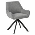 6er Set Drehbare Esszimmerstühle mit Armlehne – Moderne Polsterstühle in Hellgrau mit Metallgestell, 360° drehbar für Esszimmer, Wohnzimmer und Büro