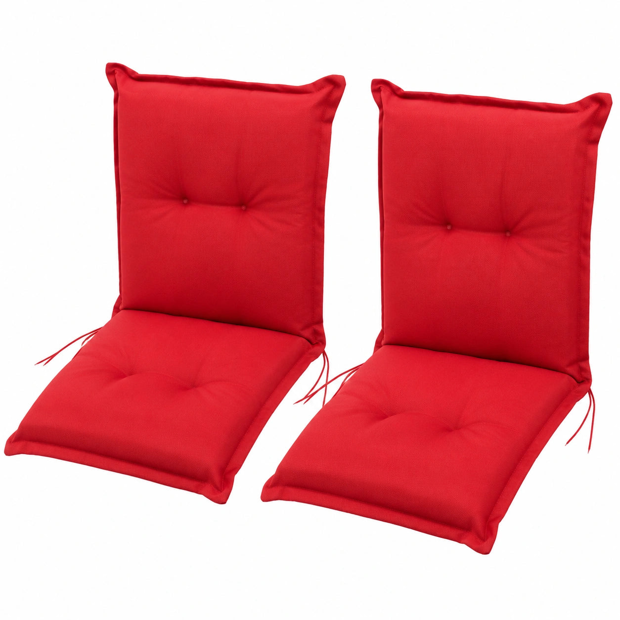 Sitzkissen für Gartenstühle 2er Set 100x50 cm - UV-beständig, wasserdicht, extra dick - Outdoor Kissen Rot