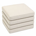 Sunnypillow 4er Set wasserdichte Stuhlkissen, UV-beständig, 45x45x5cm - Sitzpolster für drinnen und draußen, Ecru